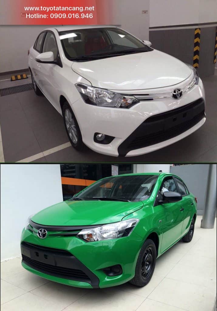 Toyota Vios 2016 màu trắng và xanh lá cây 