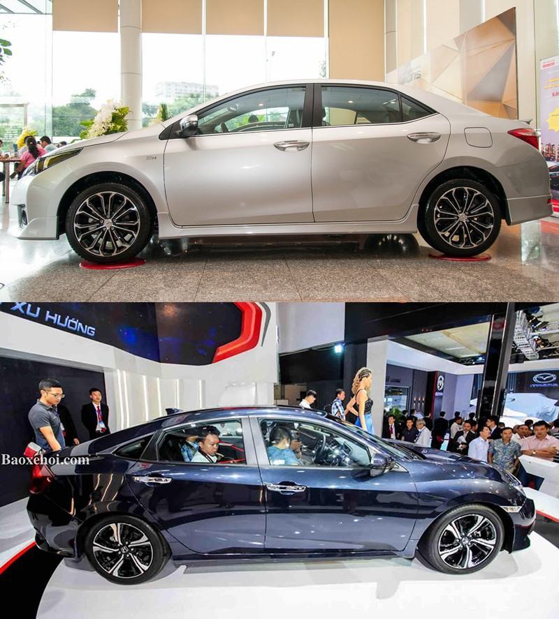 So sánh Toyota Corolla Altis và Honda Civic 2017 mới nhất