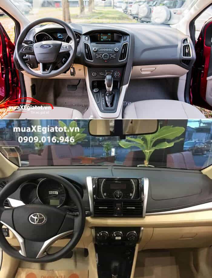 So sánh Ford Focus và Toyota Vios (nội thất xe)