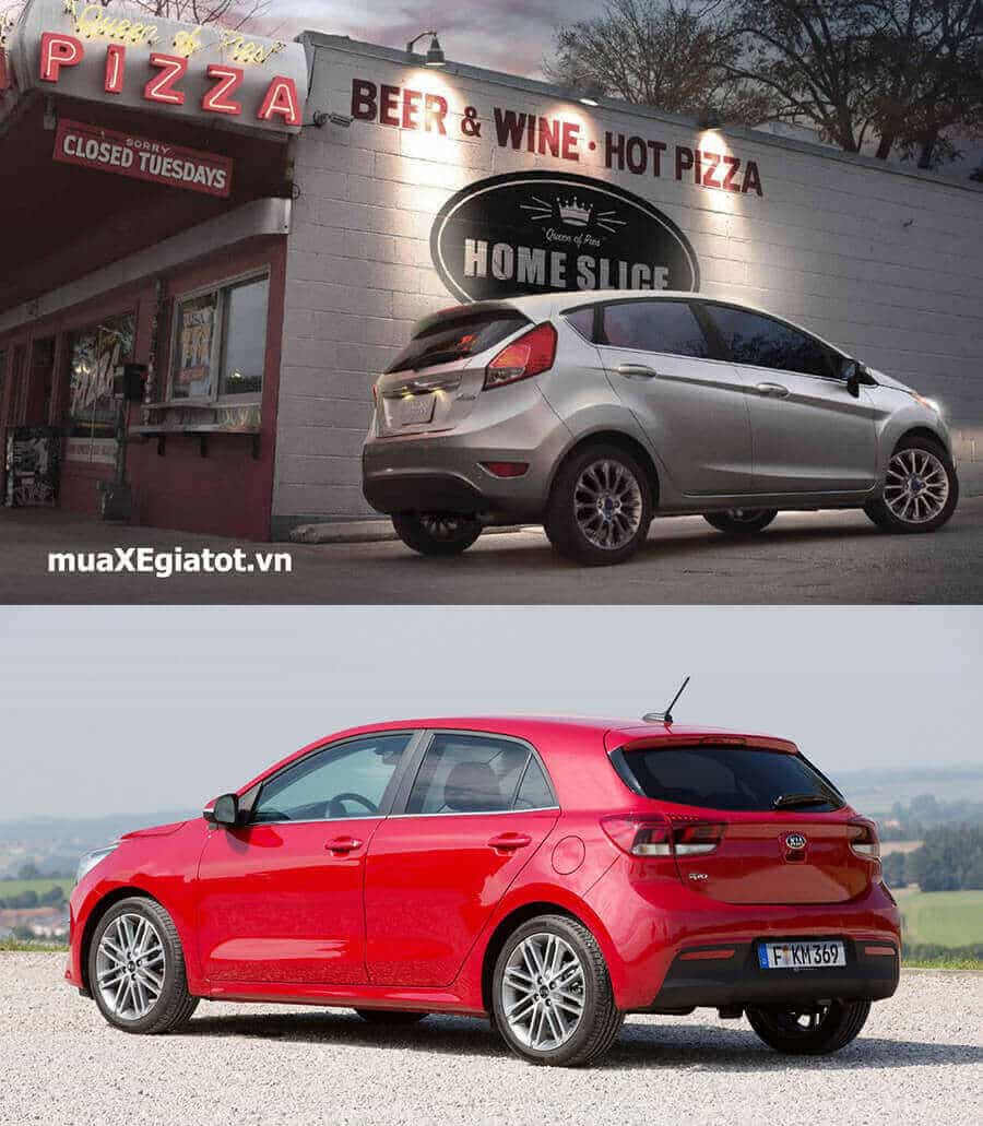 So sánh Ford Fiesta và Kia Rio 2017 (Đuôi xe)