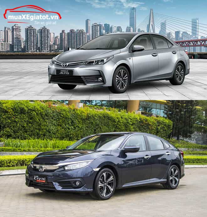 Nên mua Toyota Altis 2018 vừa ra mắt hay Honda Civic 2017 tại Việt Nam
