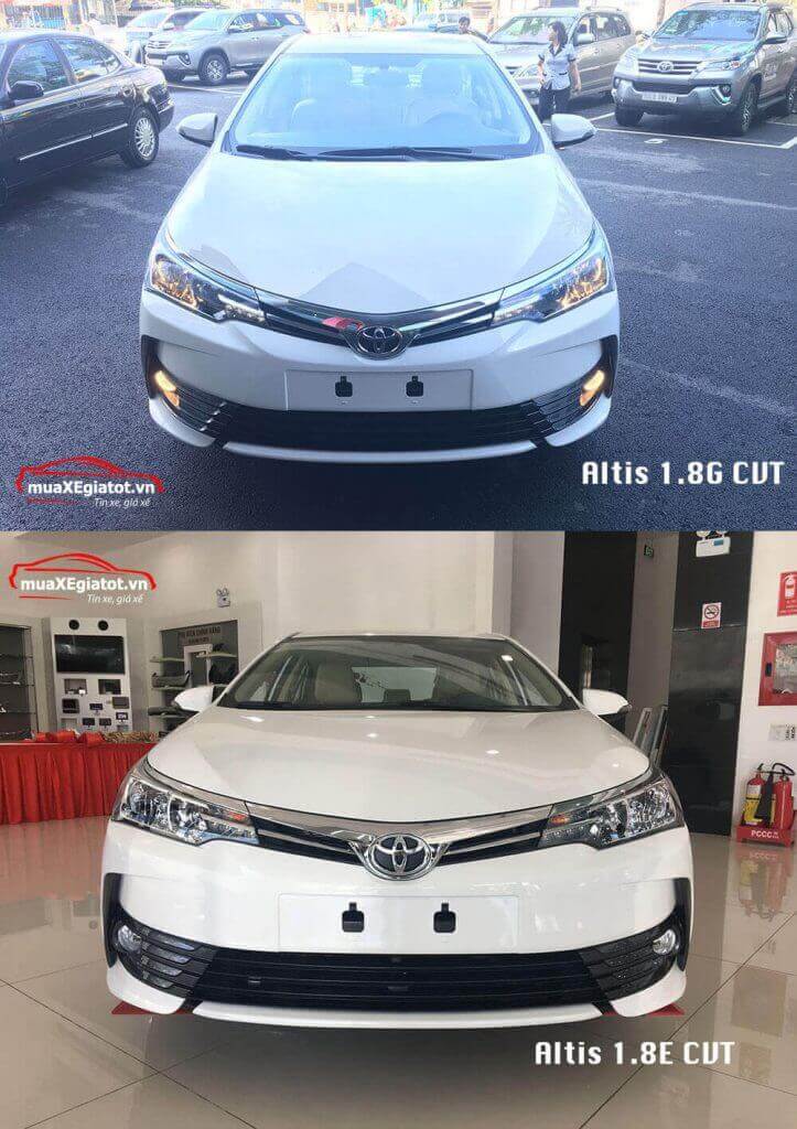 So sánh Toyota Corolla Altis 1.8E CVT và 1.8G CVT