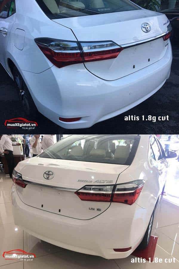 So sánh Toyota Corolla Altis 1.8E CVT và 1.8G CVT