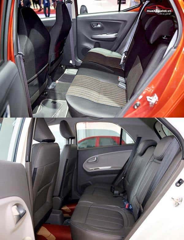 So sánh Toyota Wigo và Kia Morning (hàng ghế sau)