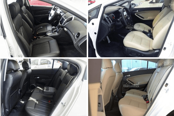 So sánh Chevrolet Cruze và Kia Cerato (Không gian nội thất)