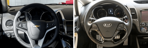 So sánh Chevrolet Cruze và Kia Cerato (Vô lăng)