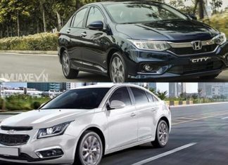 So sánh Chevrolet Cruze và Honda City 2018