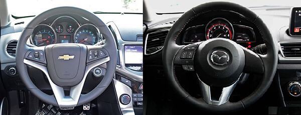 So sánh Chevrolet Cruze và Mazda3 (vô lăng)