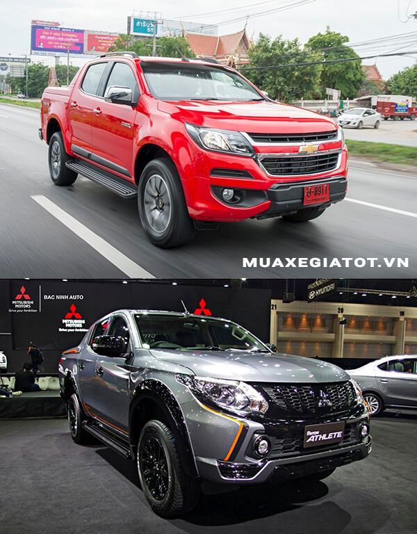 So sánh Chevrolet Colorado High Country và Mitsubishi Triton Athlete (Đầu xe)