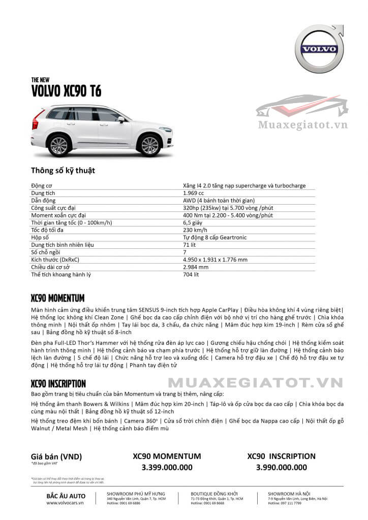 Thông tin sản phẩm Volvo XC90 2018