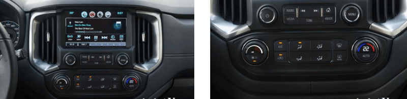 Hệ thống giải trí và điều hòa xe Chevrolet Trailblazer 2018