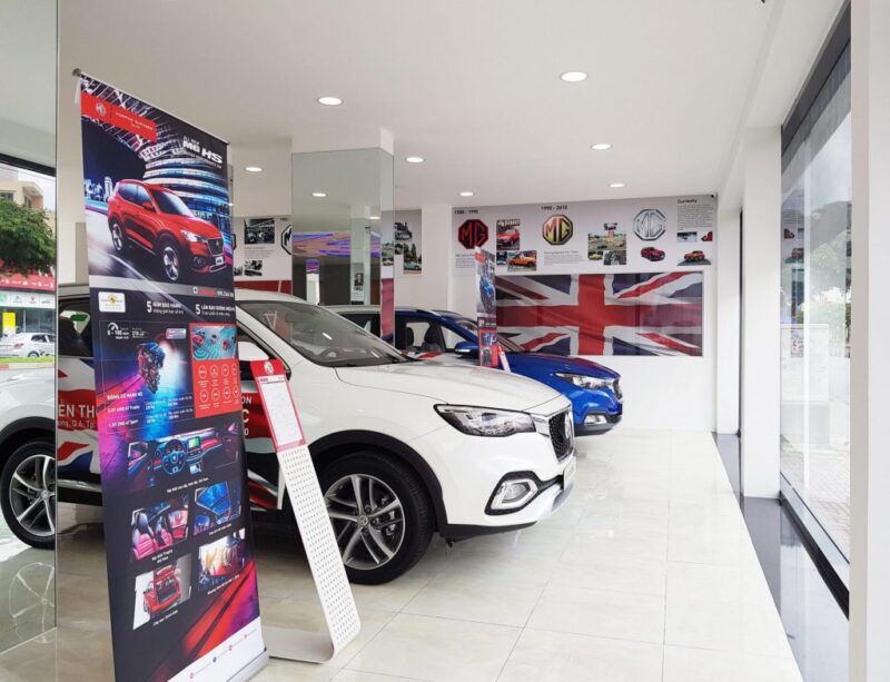 Phòng showroom trưng bày các mẫu xe MG mới nhất