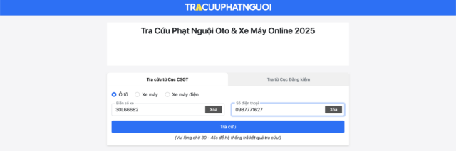 Giao diện đơn giản, dễ sử dụng của TraCuuPhatNguoi.mobi Giao diện đơn giản, dễ sử dụng của TraCuuPhatNguoi.mobi