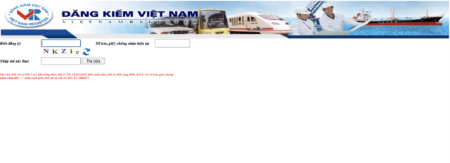 Giao diện website Cục Đăng kiểm VN Giao diện website Cục Đăng kiểm VN